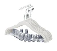 ManGotree Lot de 7 cintres en velours pour bébé de 30 cm avec clips mobiles, cintres antidérapants en feutre pour enfants, cintres ultra fins et peu encombrants pour jupes, pantalons, robes, chemises