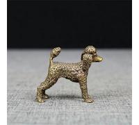 MANGOUSONG Décoration d'intérieur en laiton, 4,5 x 4 x 1,9 cm, statue de chien mignon en cuivre pur, décoration Feng Shui, caniche debout en bronze, figurines porte-bonheur pour bureau