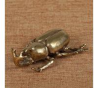 MANGOUSONG Décoration d'intérieur en laiton, figurines miniatures en bronze antique, petites décorations de bureau, insectes, thé, animaux domestiques, accessoires de décoration d'intérieur, dynastes