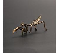 MANGOUSONG Décoration d'intérieur en laiton, figurines miniatures en bronze antique, petites décorations de bureau, insectes, thé, animaux domestiques, accessoires de décoration d'intérieur, Mantis