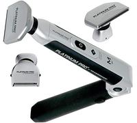 MANGROOMER - Platinum Pro Rasoir de dos avec 3 têtes flexibles amortisseurs, charnière électrique, poignée à portée extrême et étui bonus (génération 8.0)