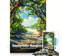 Mangrove des Sundarbans Puzzle de 1000 pièces pour Adultes Jeu de logique Fine Loisirs paisibles Bords Nets Joli Cadeau 38x52cm