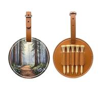 Mangroves in The Mist Sac de rangement multifonction pour tee de golf pour homme, matériau PU durable Marron