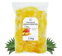 Mangue Séchée Avec Sucre 1 Kg - Mangue Déshydratée En Bandes - Mangue Lyophilisée - Fruit Déshydraté - Snack Sucré - Idéal Pour La Pâtisserie - Sans Gluten (1 kg, Mangue en Lamelles)