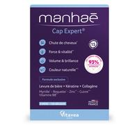 Manhaé Cap Expert - Chute de cheveux - Levure de bière, Kératine - 120 Gélules