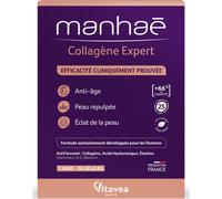 Vitavea - Manhaé Collagène Expert et Acide Hyaluronique - Complexe Breveté Anti-Âge, Anti-Rides, Efficacité Prouvée - Vitamine C, Selenium - Végétarien - 30 gélules - 30 jours - Fabriqué en France