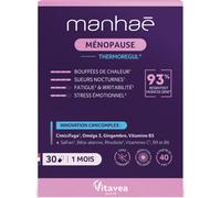 Manhaé Ménopause Expert Thermoregul Bouffées De Chaleur Stress & Vitalité 30 Gélules