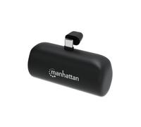 Manhattan 102636 Batterie Externe 5000mAh Li-Ion, 1x USB Type-C, 10W, 5V/2A, Noir, Incl. Câble USB Type-C vers Type-A, Protections multiples