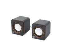 Manhattan 102698 : Enceintes PC 2.0 Filaire 6W RMS Noir/Orange, USB Type-A/C, Impédance 5 Ohm, Rapport Signal/Bruit 80dB, Câble 1.4m