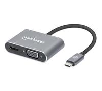 Manhattan Station d'accueil USB-C® USB-C to HDMI & VGA 4-in-1 Docking-Konverter Convient pour les marques: universel alimentation