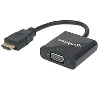 Manhattan 151467 câble vidéo et adaptateur 0,3 m HDMI Type A (Standard) VGA (D-Sub) Noir