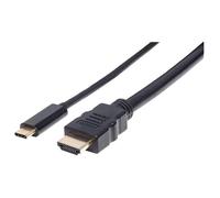Manhattan USB-C to HDMI Cable, 4K@60Hz, 2m, Black, Male to Male, Three Year Warr