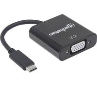 Manhattan 151771 USB / VGA Adaptateur [1x USB 3.1 mâle type C - 1x VGA femelle] noir code couleur, flexible, feuille de blindage