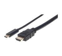 Manhattan 152235 câble vidéo et adaptateur 1 m USB Type-C HDMI Type A (Standard) Noir