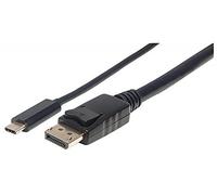 Manhattan 152471 Câble Adaptateur USB Type C vers DisplayPort (convertit Le Signal de Sortie DisplayPort 4K 1 m Noir