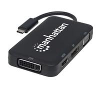 Manhattan Convertisseur audio/vidéo 152600 C 4-en-1 USB-C vers HDMI/DisplayPort/VGA/DVI Noir