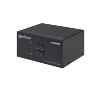 Manhattan 153522 Commutateur KVM 2 Ports HDMI USB 2.0 4K Ultra HD 30Hz (3840x2160) Compatible Windows macOS Linux, Boîtier Métal