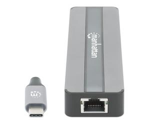 Manhattan 153928 station d'accueil Avec fil USB 3.2 Gen 1 (3.1 Gen 1) Type-C Noir, Argent