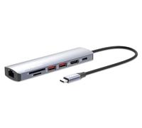 Manhattan Station d'accueil 153966 – Hub USB-C PD 7-en-1 4K Multiport Silver
