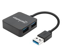 Manhattan 162296 hub & concentrateur USB 3.2 Gen 1 (3.1 Gen 1) Type-A 5000 Mbit/s Noir