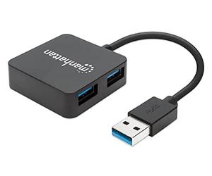 Manhattan 162296 Hub USB 3.0 4 Ports Noir