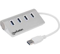 Hub USB Manhattan 163767 4 ports boîtier en aluminium blanc