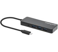 Manhattan 168410 hub & concentrateur USB Type-C 5000 Mbit/s Noir