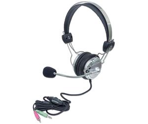Manhattan 175517 casque Avec fil Arceau Appels/Musique Gris