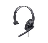 Manhattan 179874 Casque USB Type-A Mono Arceau Circum-aural Noir - 20-20000 Hz, 32 Ohm, Micro Unidirectionnel Boom, Câble 1.5m, 250g