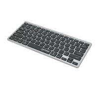 Manhattan 180559 Clavier sans Fil Dual-Mode Ultra Mince Design Élégant Noir/Argent