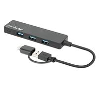 Manhattan Hub USB 180863 4 ports USB 3.2 Gen1 Combo USB-A et USB-C Noir