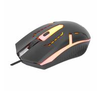Manhattan Souris de Gaming RGB - avec câble - 4 Boutons programmables - 1500 DPI - pour Ordinateur Portable, PC, Windows, Mac OS - Noir