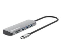 Manhattan 190459 Station d'accueil avec Fil USB 3.2 Gen 1 (3.1 Gen 1) Type-C Gris