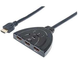 Manhattan 207423 Commutateur HDMI 3 Ports Noir