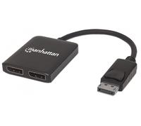 Manhattan Répartiteur DisplayPort 207768 — 2 ports, DisplayPort 1.2, MST, 4K@30Hz, alimenté USB-A