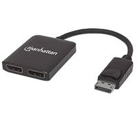 Manhattan 207768 Répartiteur DisplayPort vers DP 2 Ports avec Transport Multi-Flux Noir