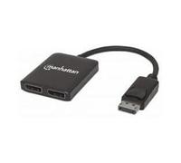 Manhattan Répartiteur DisplayPort 207768 — 2 ports, DisplayPort 1.2, MST, 4K@30Hz, alimenté USB-A