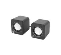 Manhattan 2600 Series Enceintes 2.0 Filaire 6W RMS Noir/Argent USB Type-A & Type-C, Impédance 5 Ohm, Rapport Signal/Bruit 80dB, Câble 1.4m