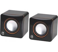 Manhattan 2600 Series Speaker System, Small Size, Big Sound, Two Speakers, Stereo, USB power, Output: 2x 3W, 3.5mm plug for sound, In-Line volume control, Cable 0.9m, Black, Three Year Warranty...