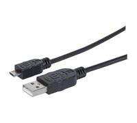 Manhattan 307178 câble USB USB 2.0 1,8 m USB A Micro-USB B Noir