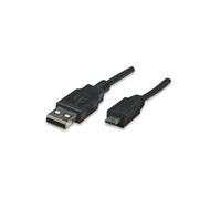 Manhattan Câble USB USB 2.0 USB-A mâle, USB-Micro-B mâle 1.80 m noir certifié UL 307178-CG