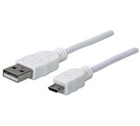 Manhattan 324069 câble USB USB 2.0 1,8 m USB A Micro-USB B Blanc
