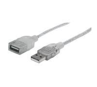 Manhattan 336314 Câble Manhattan USB A -> A mâle/femelle 1.80m argent Verl.