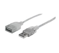 Manhattan 336314 Manhattan USB Kabel A -> A St/Bu 1.80m silber Verl.