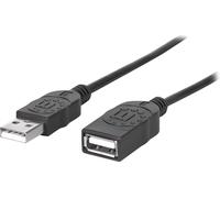 Manhattan 338653 Câble USB Manhattan A -> A mâle/femelle 1.80m noir Verl.