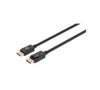 Manhattan 353618 : Câble DisplayPort Mâle/Mâle 2m, résolution max. 7680x4320 240Hz, contacts plaqués or, blindage aluminium mylar, AWG 30, noir