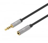 Manhattan 356046 câble audio 3 m 3,5mm Noir, Argent