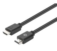 MANHATTAN 356657 Câble HDMI 4K avec Ethernet - Haute vitesse pour TV, jeux, ordinateur portable - HDR, Dolby Vision & Atmos, ARC, CEC, plaqué or, bande passante 18 Gbit/s