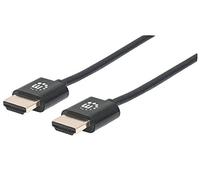 Manhattan 394352 ultradünnes Câble HDMI Haute Vitesse avec Canal Ethernet 1 m Noir