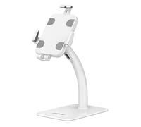 Manhattan 406352 Support de Bureau antivol avec Support pour Tablette et iPad, pour tablettes de 7,9" à 11", Rotatif à 360°, inclinable de 20 ° à -110 °, Blanc